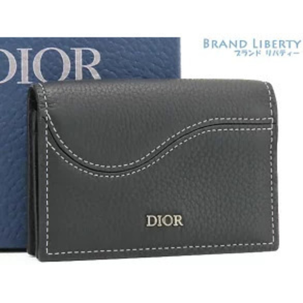 Christian Dior Saddle Business Card Holder Case Pass Limited Edition Black
